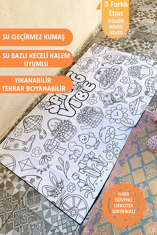 GIMOSA Yıkanabilir Boyama Örtüsü Boyayan Çocuk
